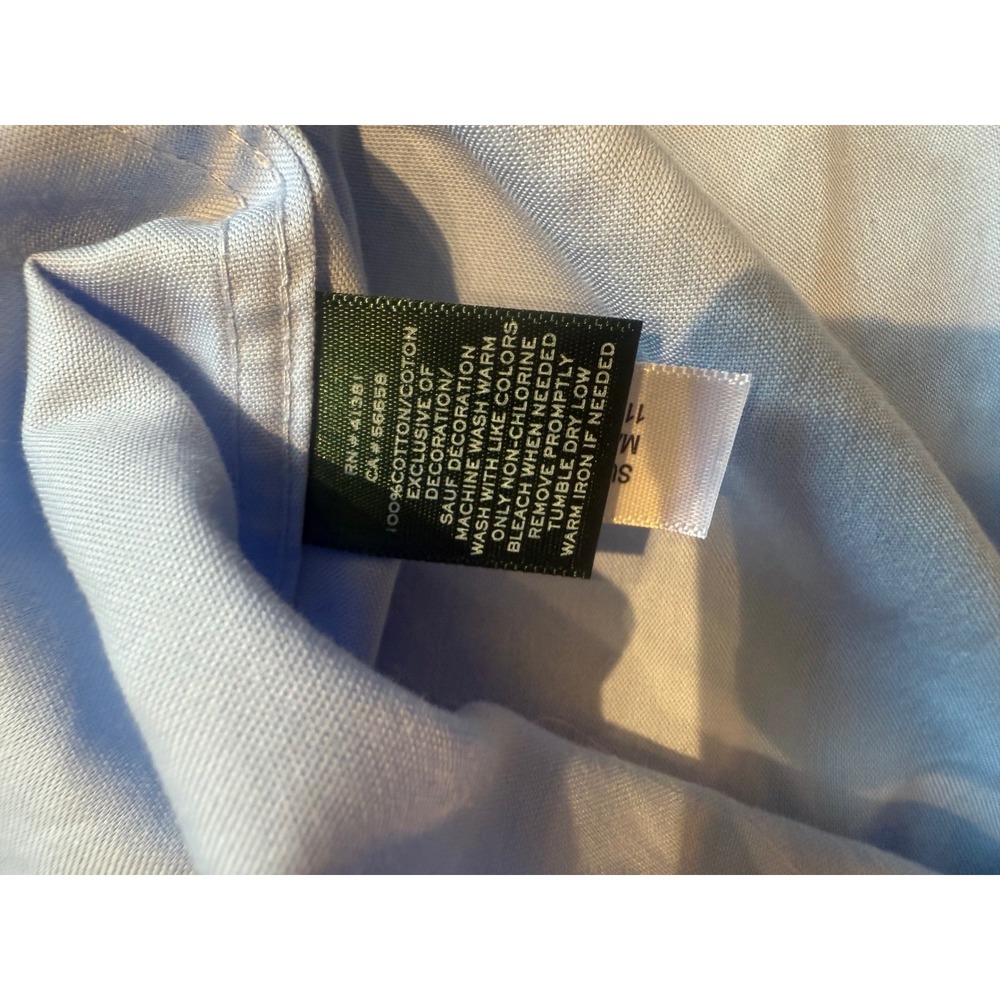 Lauren Ralph Lauren Womens Light Blue Non Iron Cotton Button Down Shirt Size 16 - Picture 2 of 8